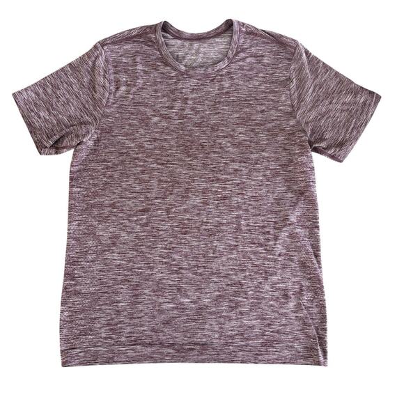 Lululemon Metal Vent Tech Short Sleeve Tee Shirt Black Cherry Men's Large Mesh - Picture 1 of 4